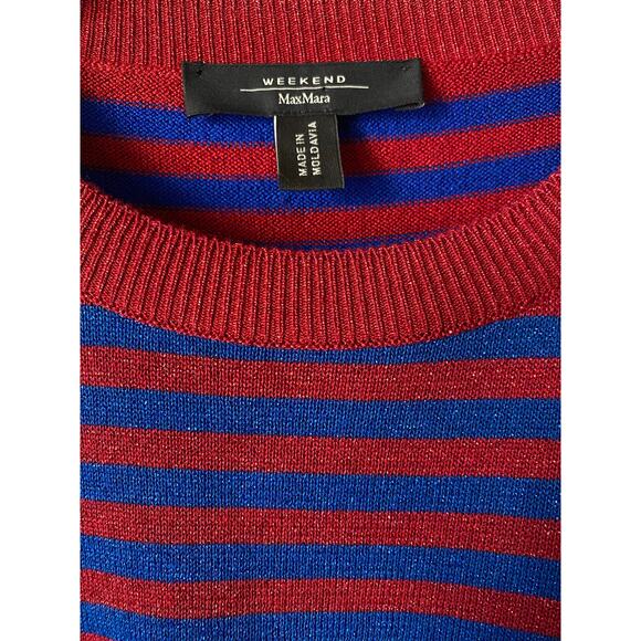 Weekend Max Mara Striped Shimmer Crewneck Sweater Small/Medium Lightweight - Picture 8 of 16
